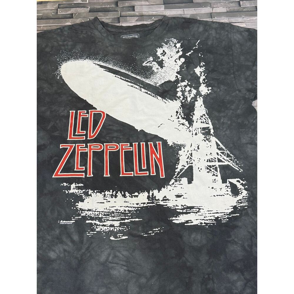 Led Zeppelin Liquid Blue "Exploding Zeppelin" Band Tee - Picture 2 of 3